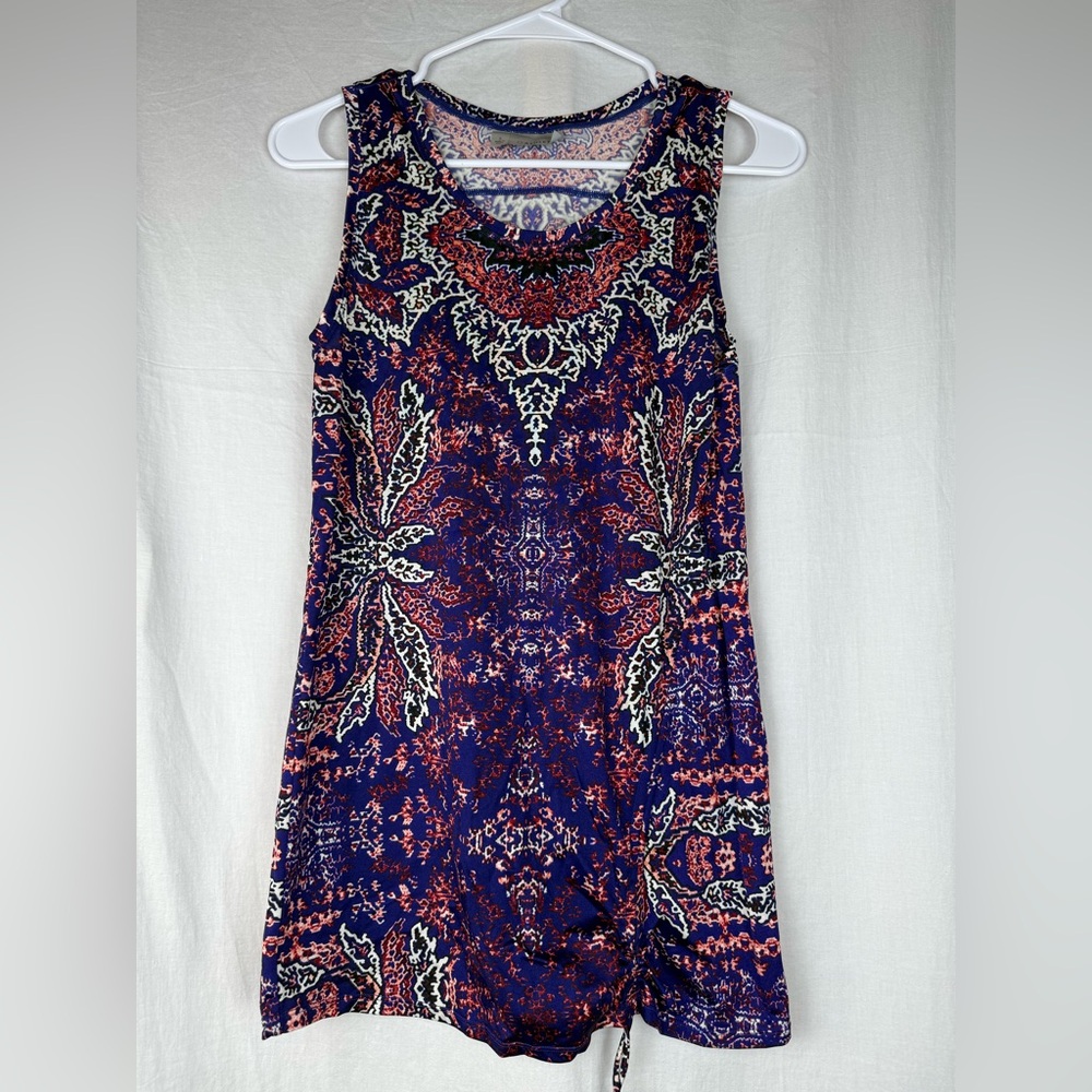 Athleta Vibrant Blue and Red Mini Dress - Picture 1 of 3